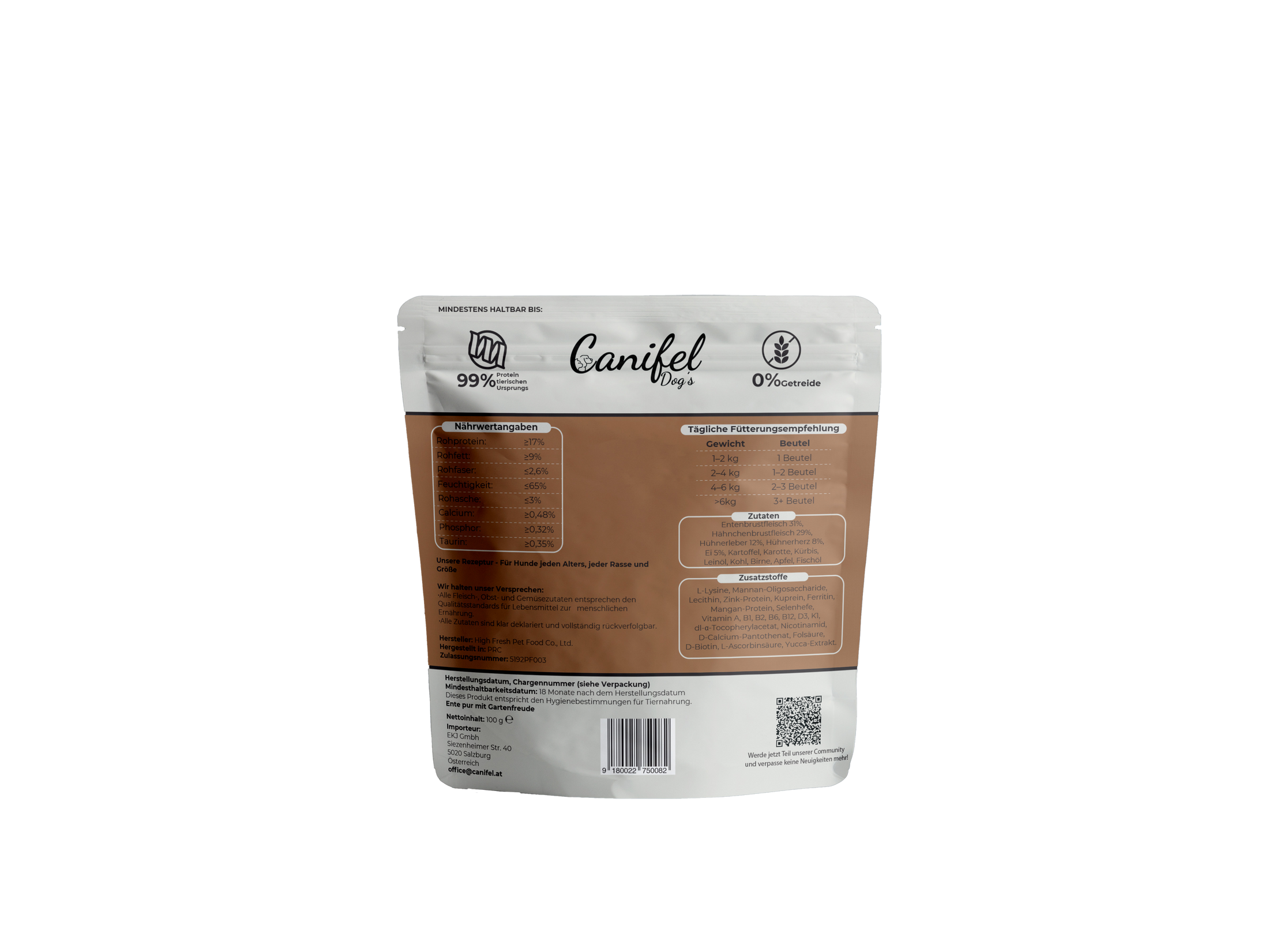 Premium-Hundefutter –  Ente 1,2 kg