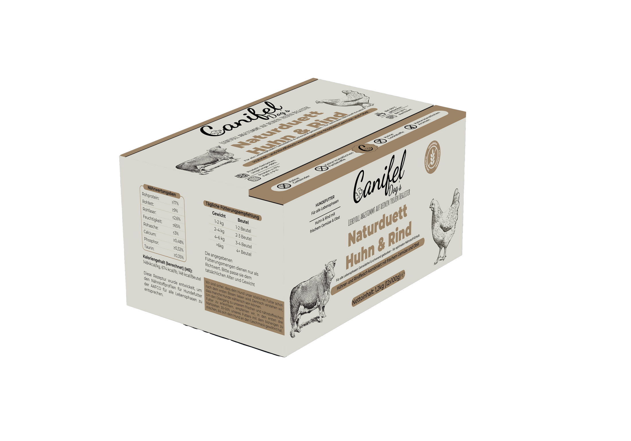 Premium-Hundefutter –  Huhn & Rind 1,2 kg