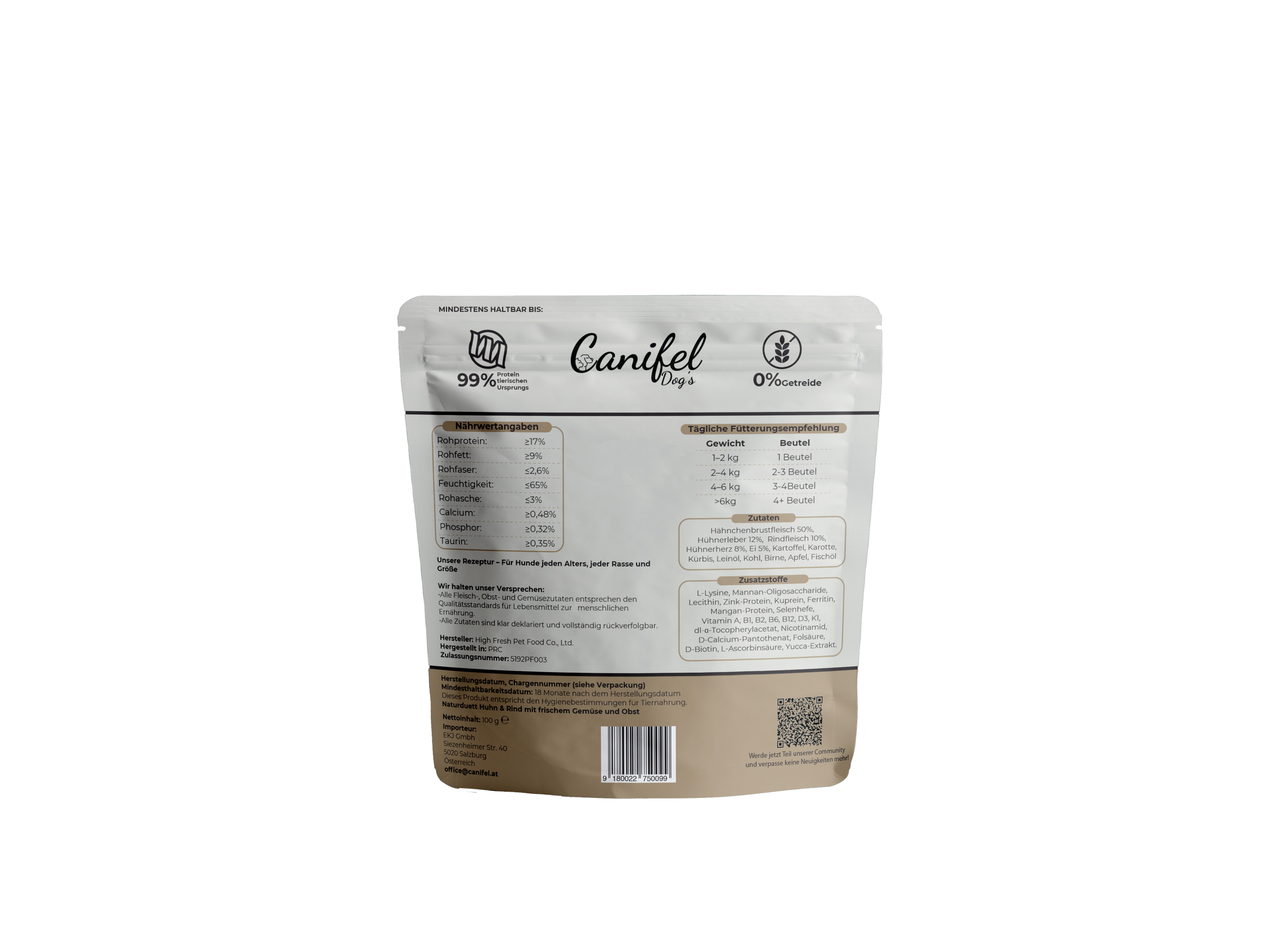 Premium-Hundefutter –  Huhn & Rind 1,2 kg
