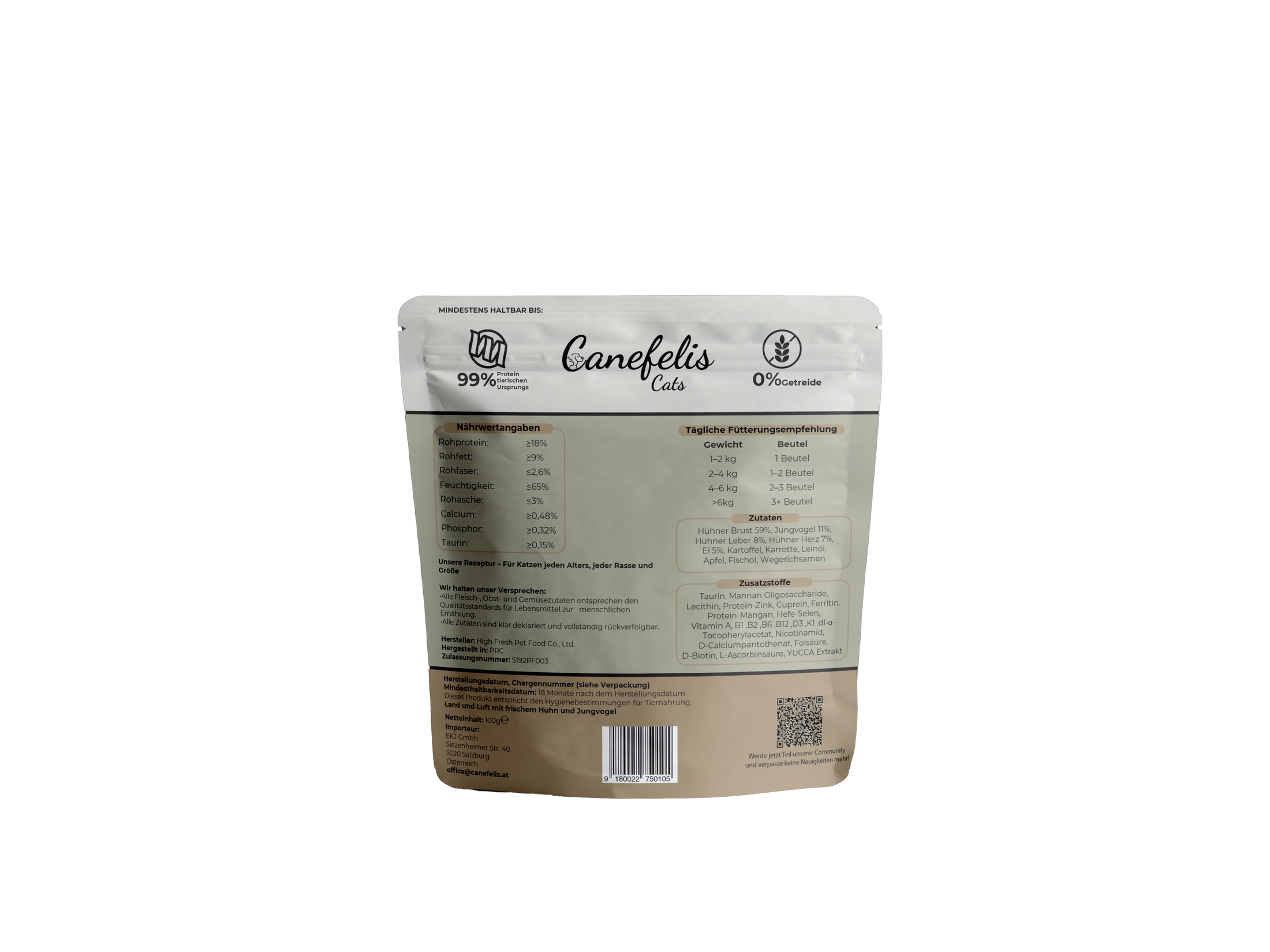 Premium-Katzenfutter –  Huhn & Jungvögel 1,2 kg