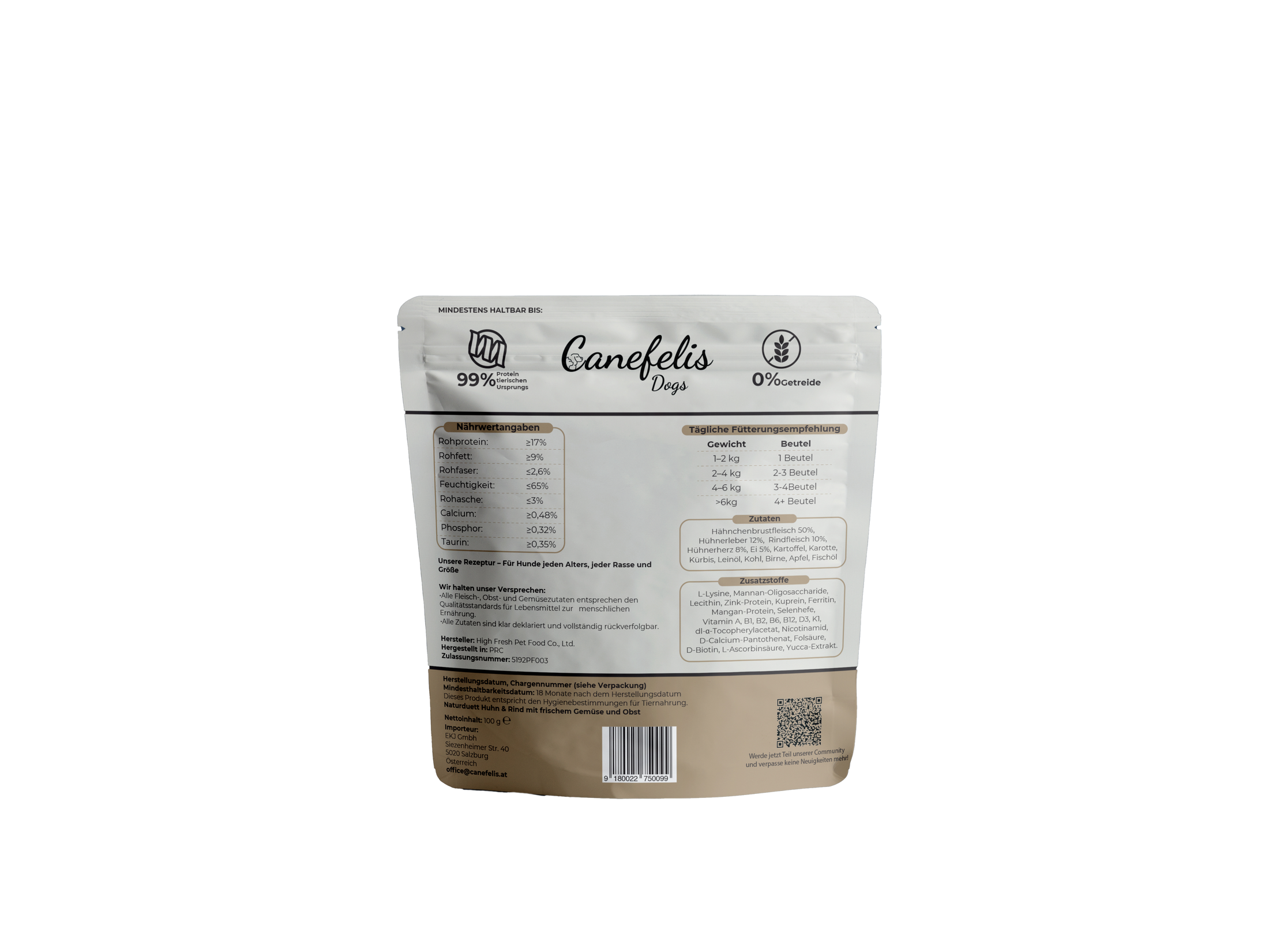 Premium-Hundefutter –  Huhn & Rind 1,2 kg