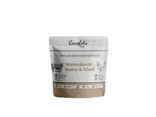 Premium-Hundefutter - 100 g Huhn & Rind